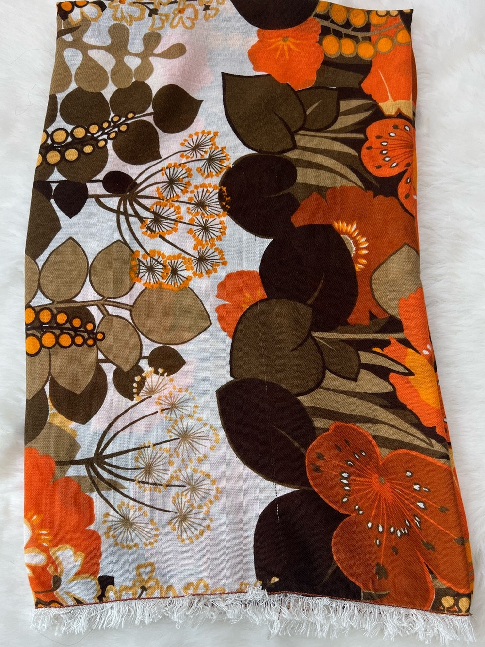 Authentic Retro Table cloth, 70s mid century throw decor unique 67”x115”